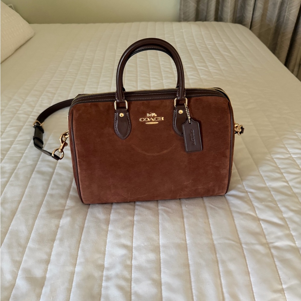 Coach Chestnut Suede Satchel